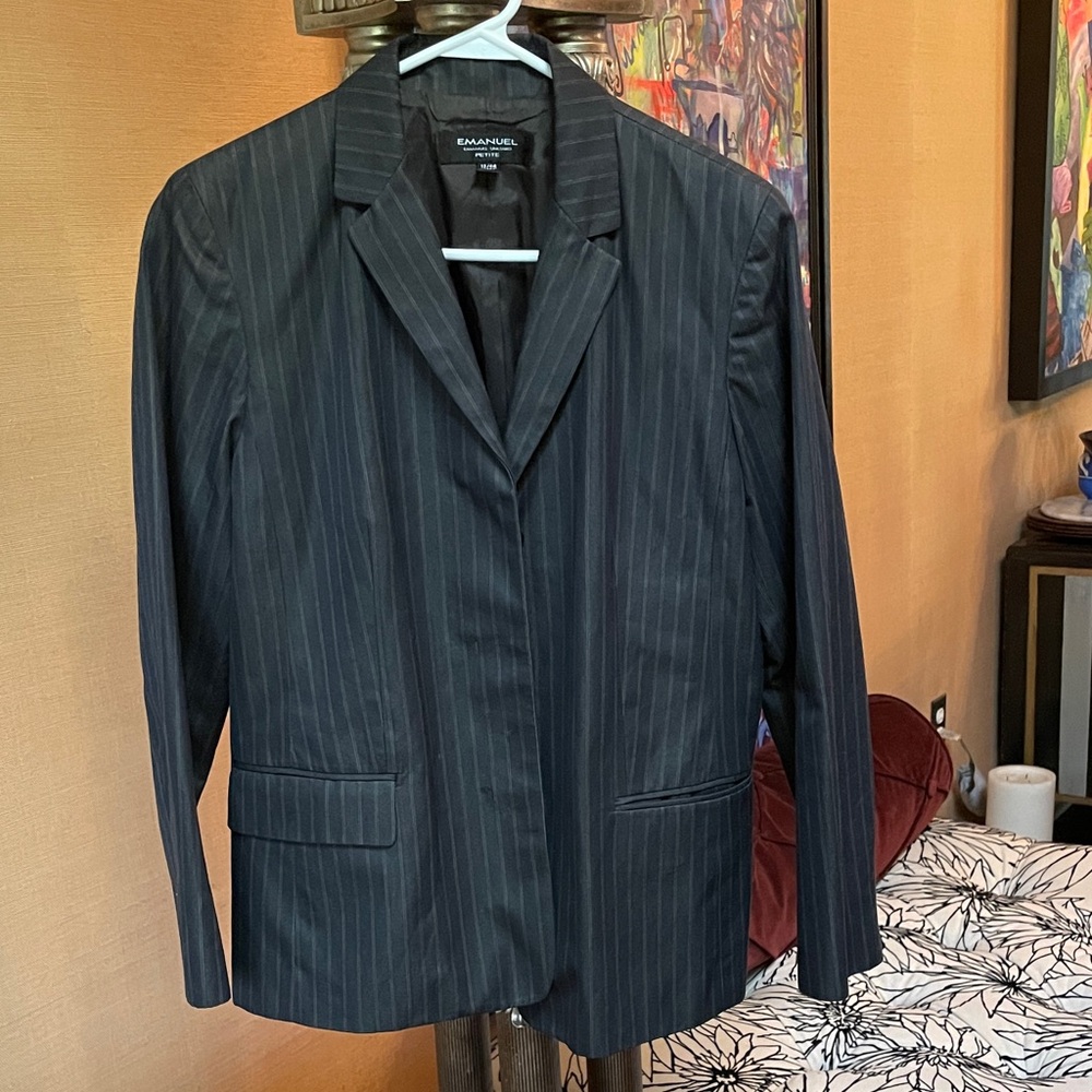 Emanuel Ungaro Dark Gray Pinstripe Blazer
